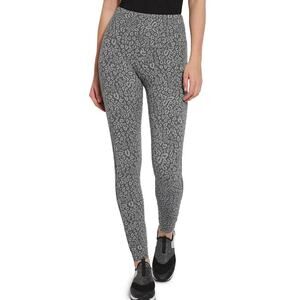 Lysse Animal Print Cotton Grey Jacquard Leggings Size Medium